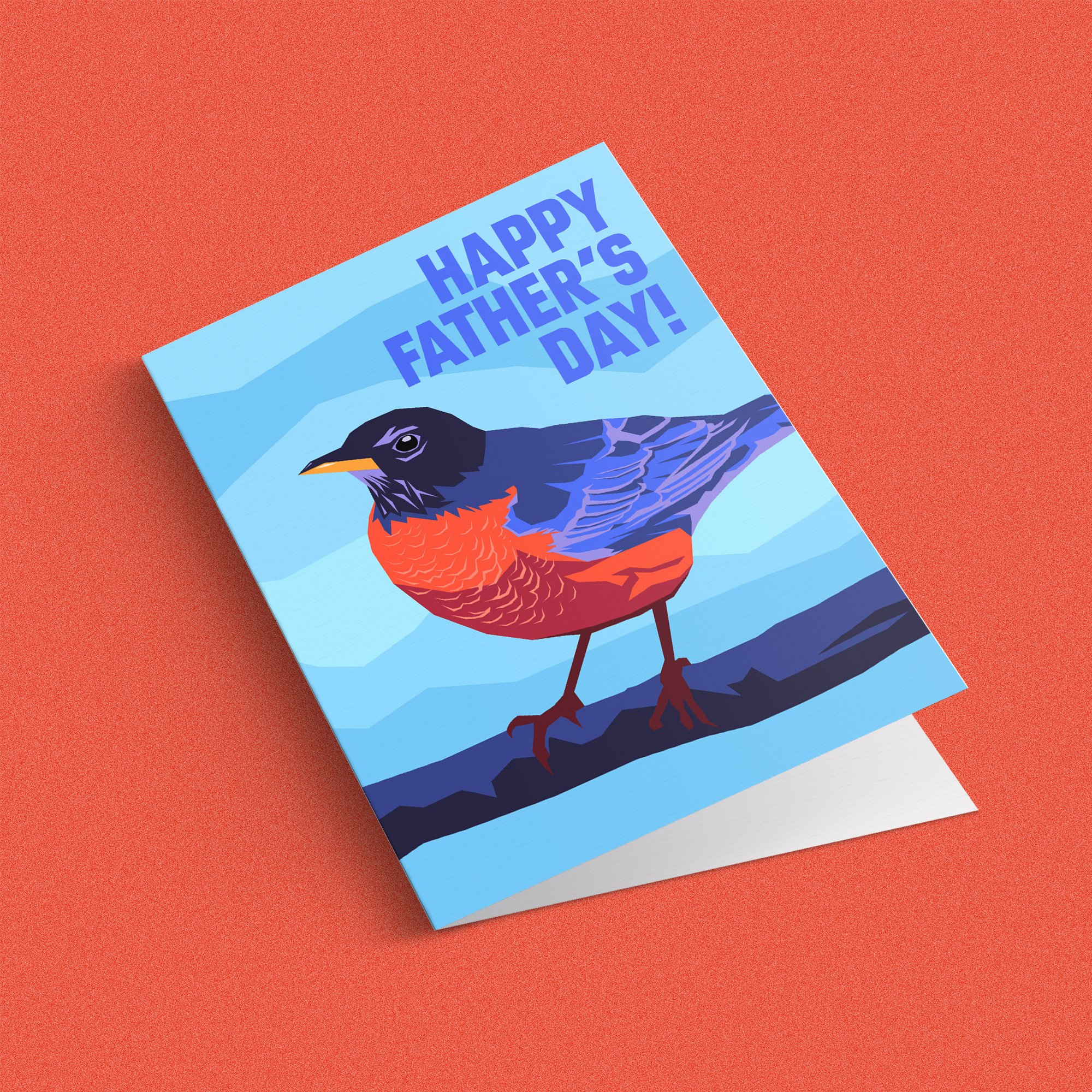 🐥 Happy Father's Day Robin – Greeting Card — Scandinative